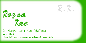 rozsa kac business card